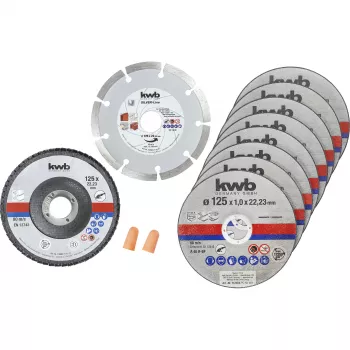 Set di partenza dischi da taglio kwb 712042 centro piatto 10 pezzi