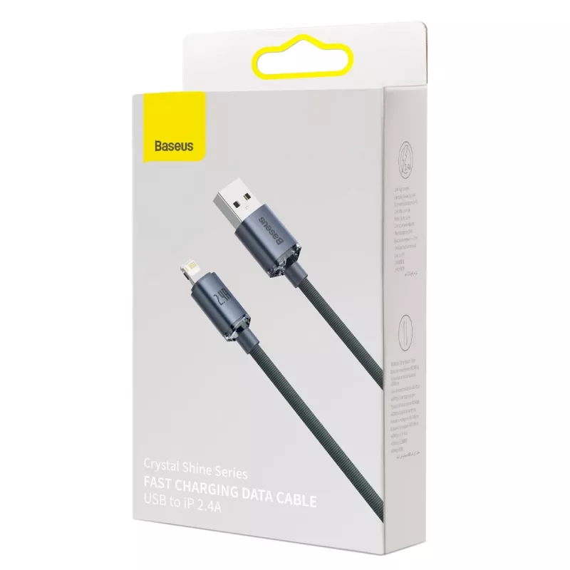 Baseus Crystal Shine cavo USB a Lightning, 2,4 A, 1,2 m (nero)