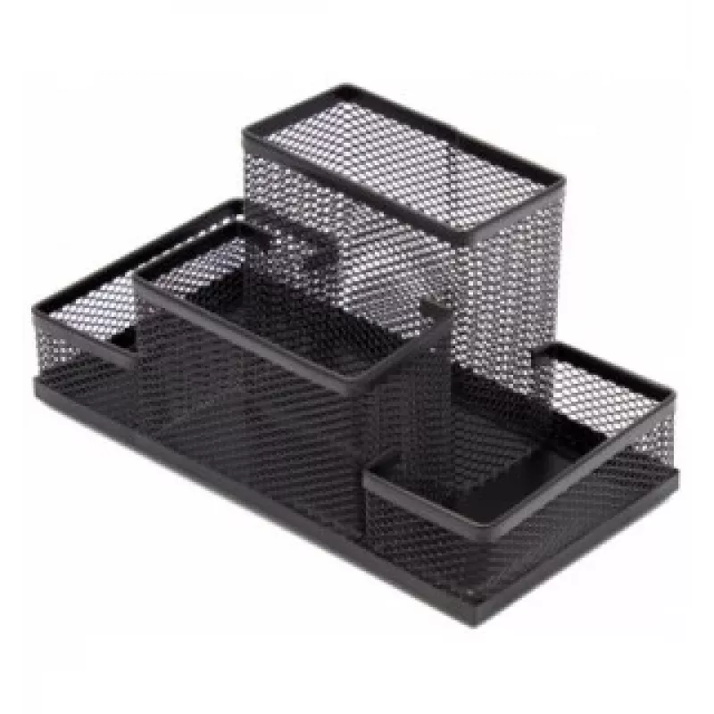 Astuccio Forpus, nero, vuoto, scomparto 4, lamiera forata 1005-012