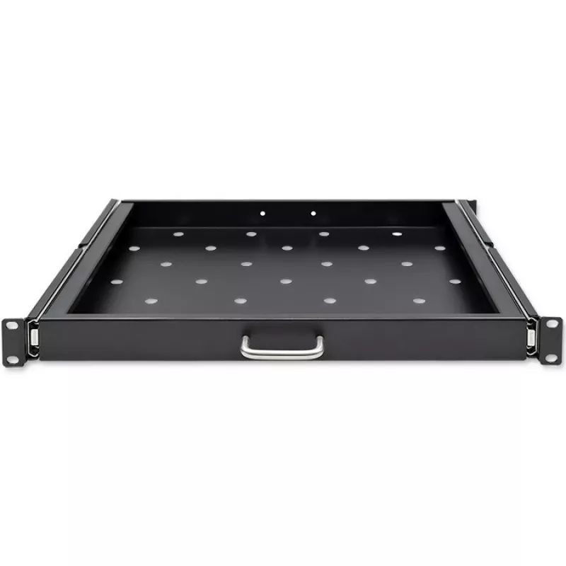 Qoltec 54509 ripiano scorrevole in acciaio per rack, 600x600, nero