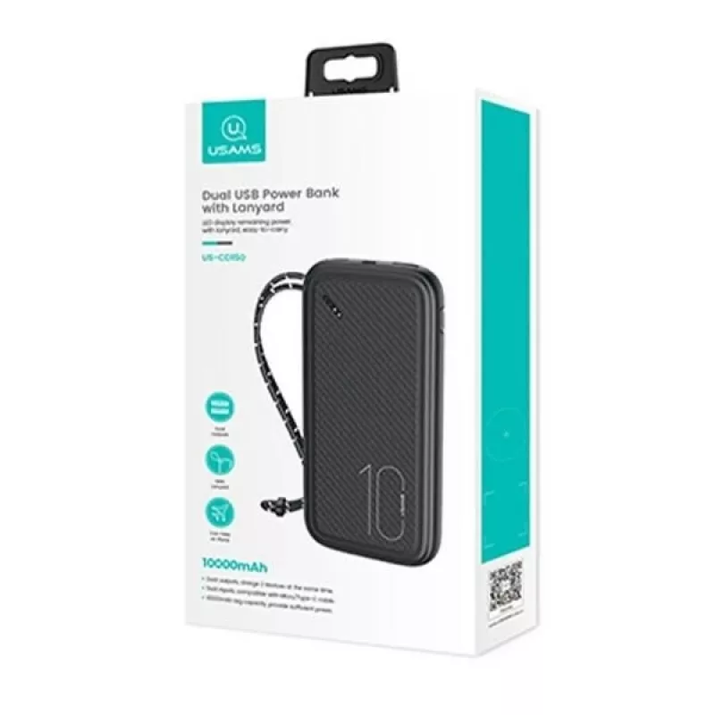 Powerbank portatile USAMS PB56 10000 mAh 2x USB / USB-C / MicroUSB ricarica rapida