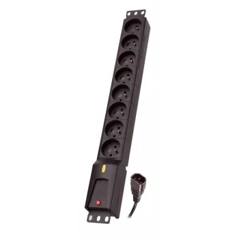 Ciabatta IEC Lestar, 8 prese, rack 19, 3m Lzrm 810 Bw G-a K. Cz 3,0m Iec32