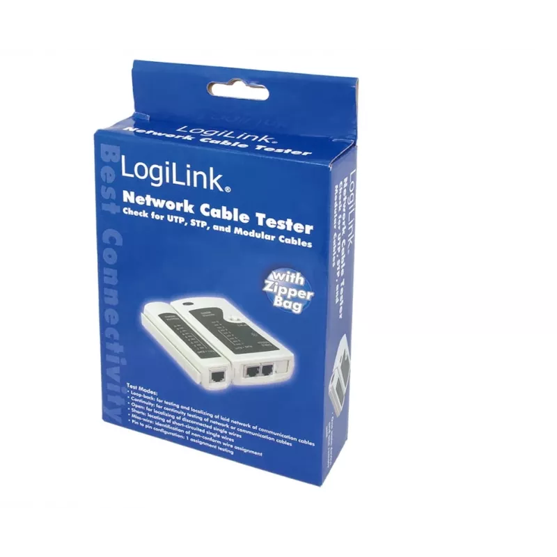 Tester per cavi, LogiLink WZ0010, dispositivo di verifica cavi di rete