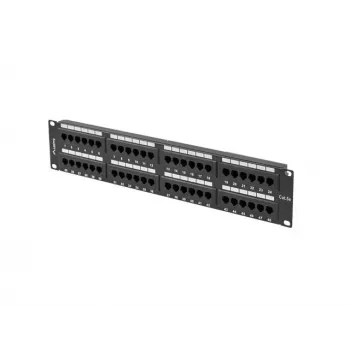 Patch panel LANBERG PPU5-2048-B 48 porte 2U 19 pollici categoria 5e UTP, nero