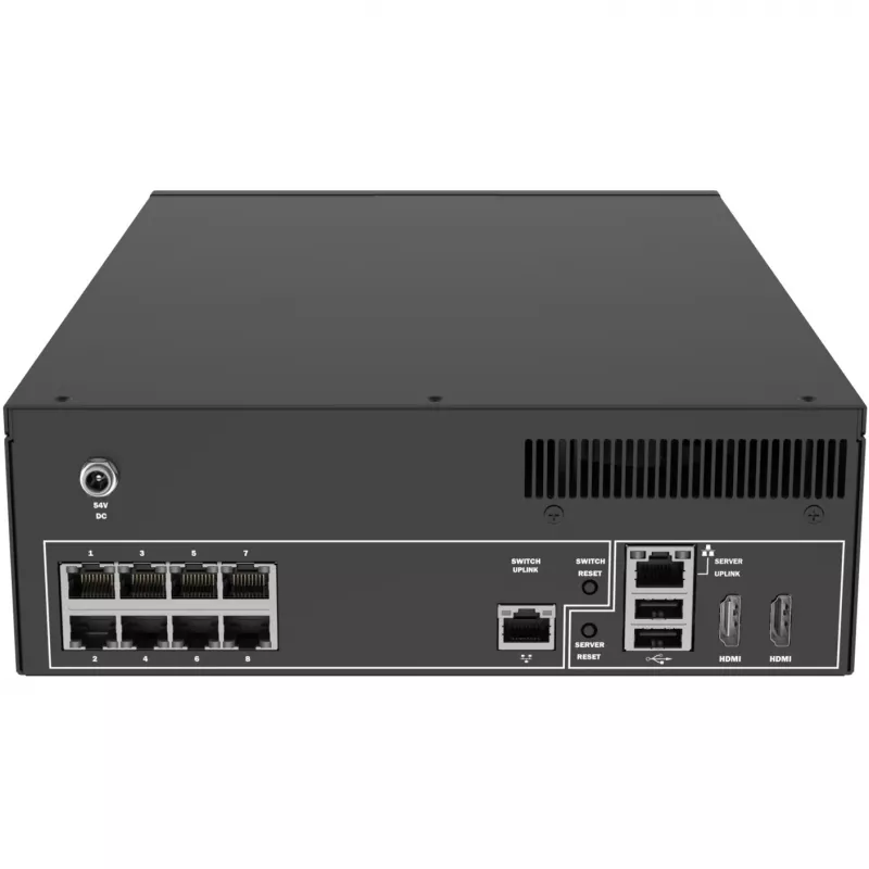Videoregistratore di rete - 8 canali IP - HDD 4 TB - switch PoE - HDMI - USB 3.2