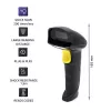 Qoltec 50853 lettore laser di codici a barre portatile 1D/2D, USB cablato, cavo da 1,65 m, 97x65x167 mm, 105 g, nero