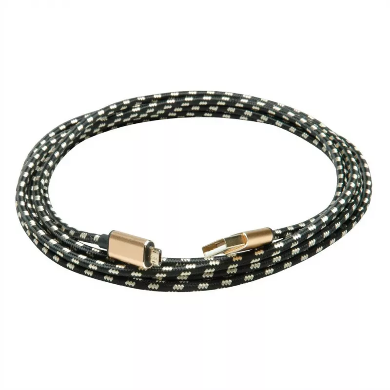 ROLINE 11.02.8819 Cavo USB 0,8 m USB 2.0 USB C Micro-USB B Nero - Oro (11.02.8819)