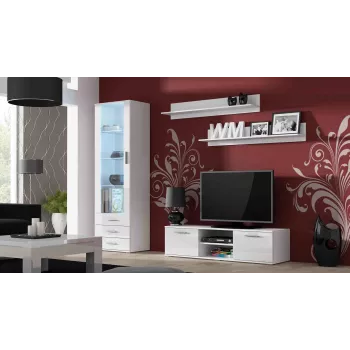 Cama supporto TV SOHO 140 bianco/bianco lucido