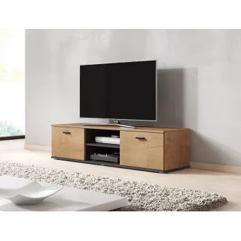 Mobile TV Cama Meble SOHO 140, rovere Lefkas/nero, 1400×430×370 mm