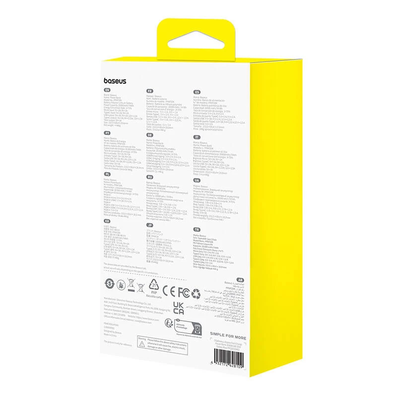 Baseus Airpow Polimero di litio (LiPo) 20000 mAh Blu