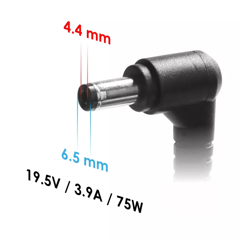 Alimentatore per notebook Akyga AK-ND-19 per Sony, 75 W, 19,5 V, 3,9 A, 6,5 x 4,4 mm + pin
