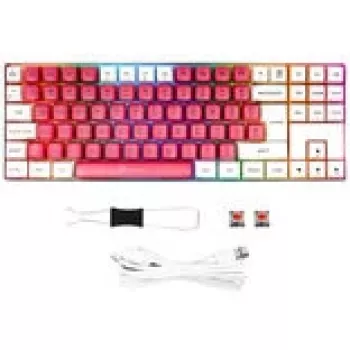 Tastiera gaming meccanica GAMIAC TKL90G con switch Kailh Red, tenkeyless, bianco/rosso