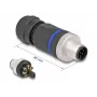 Connettore M12 DeLOCK codifica A 8 poli connettore maschio connessione a vite