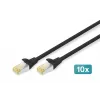 Digitus DK-1644-A-050-BL-10 Cavo patch CAT 6A S/FTP 5 m, nero, confezione da 10