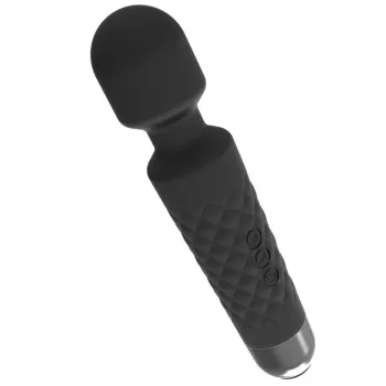 Massaggiatore clitorideo Erolab Wand-M nero — ricaricabile, impermeabile