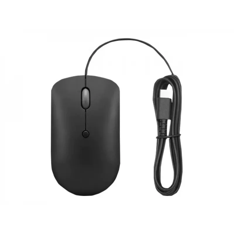 Mouse ottico con filo Lenovo GY51D20875 USB Type-C, ambidestro, 2400 DPI, 4 tasti, nero