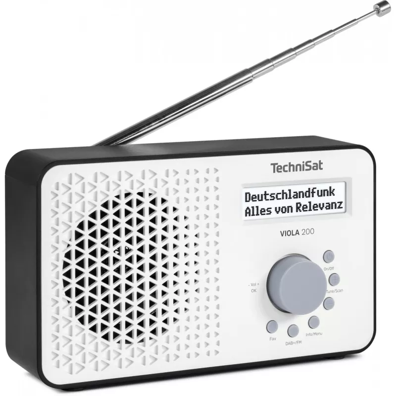 TechniSat VIOLA 200 radiosveglia digitale DAB+, bianco/nero