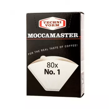 Filtri per caffè in carta usa e getta MOCCAMASTER formato tazza 1 — 80 pezzi, bianco