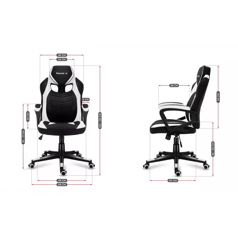 Sedia gaming HUZARO FORCE 2.5 WHITE MESH