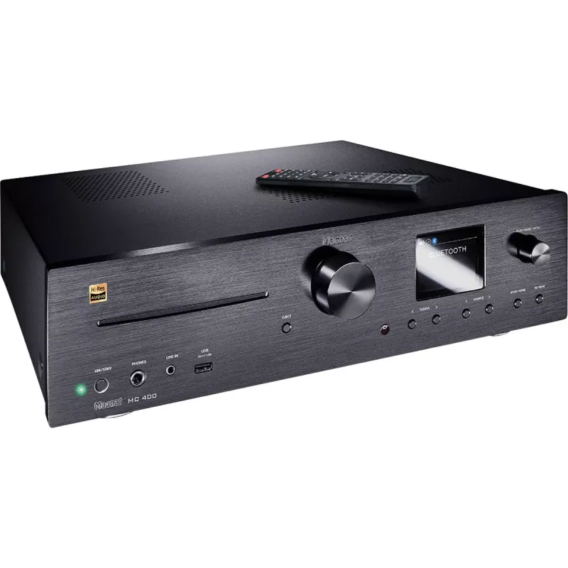 Sintoamplificatore stereo Magnat MC 400 — 2.0 canali, 40 W per canale, lettore CD, Wi-Fi, Bluetooth, DAB/FM, Ethernet (nero)