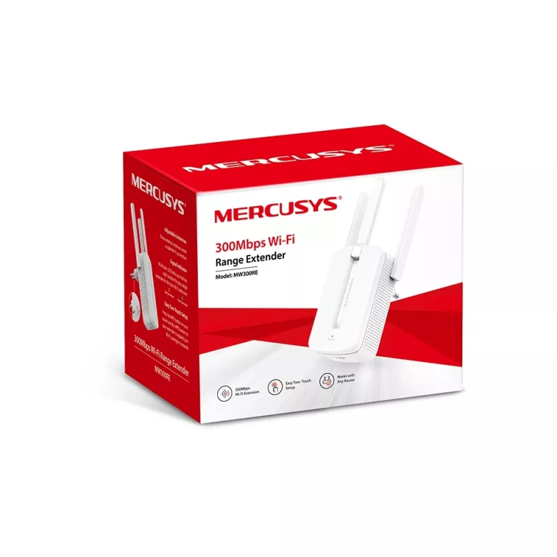 Ripetitore WiFi N Mercusys 300Mbps extender di rete wireless amplificatore MW300RE (N300, 2 antenne esterne)