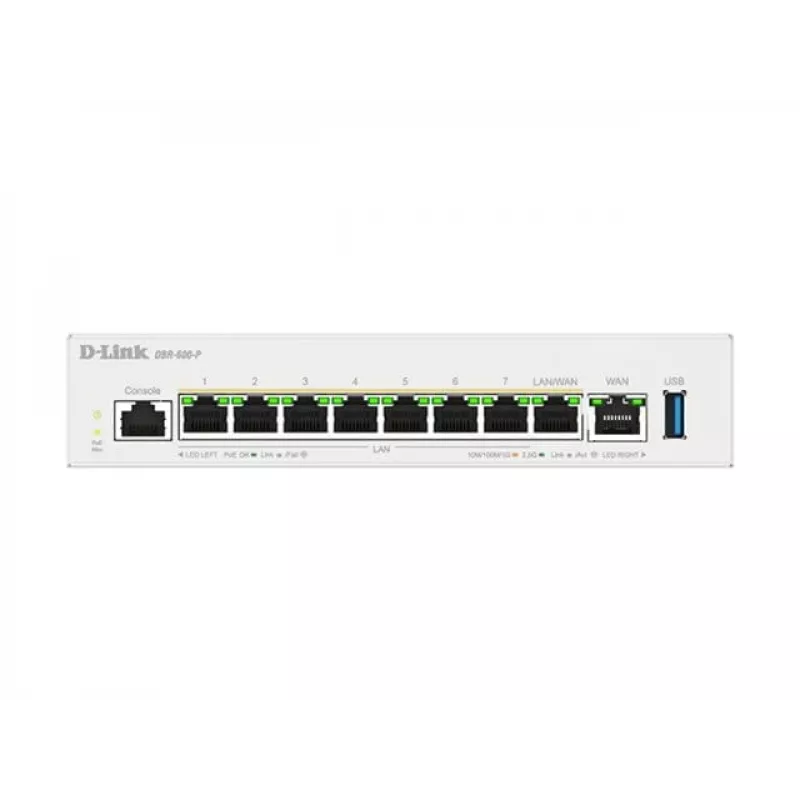 D-Link DBR-600-P/B router business PoE, Ethernet WAN, 2,5 Gigabit Ethernet, bianco
