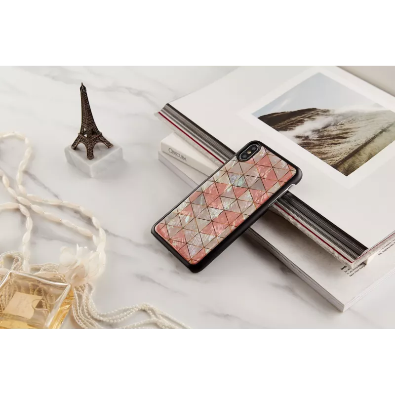 Custodia protettiva iKins per iPhone XS Max — motivo rombi, nero