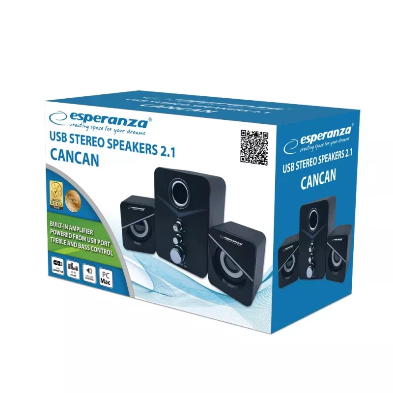 Esperanza EP153 Set diffusori USB 2.1 6 W nero