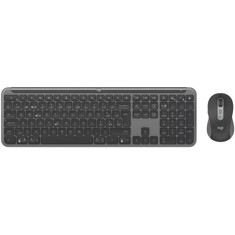 Logitech Signature Slim Combo MK950 for Business - Set tastiera e mouse - 100% - Full size - Wireless - Bluetooth 5.1 LE - QWERTZ - Svizzero - Grafite (920-012503)