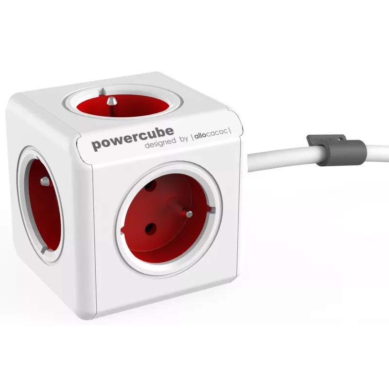 Allocacoc 2304/FREXPC ciabatta 3 m 5 prese AC per interni rosso, bianco