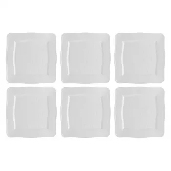 Piatto quadrato da portata LA PORCELLANA BIANCA Florentina White 26,5 cm — set da 6