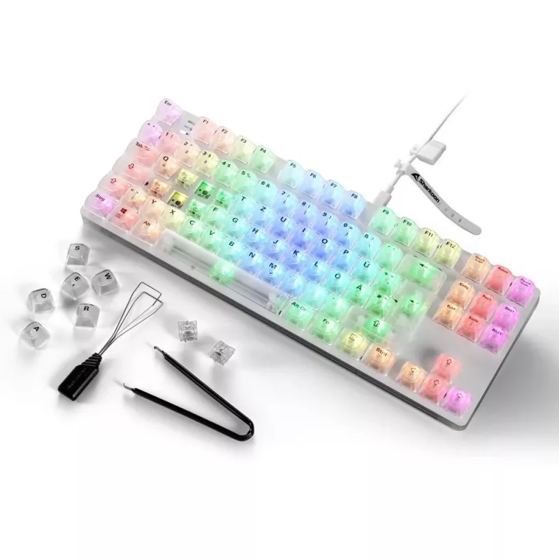 Crystal Shark, Tastiera gaming bianco, layout DE, KTT