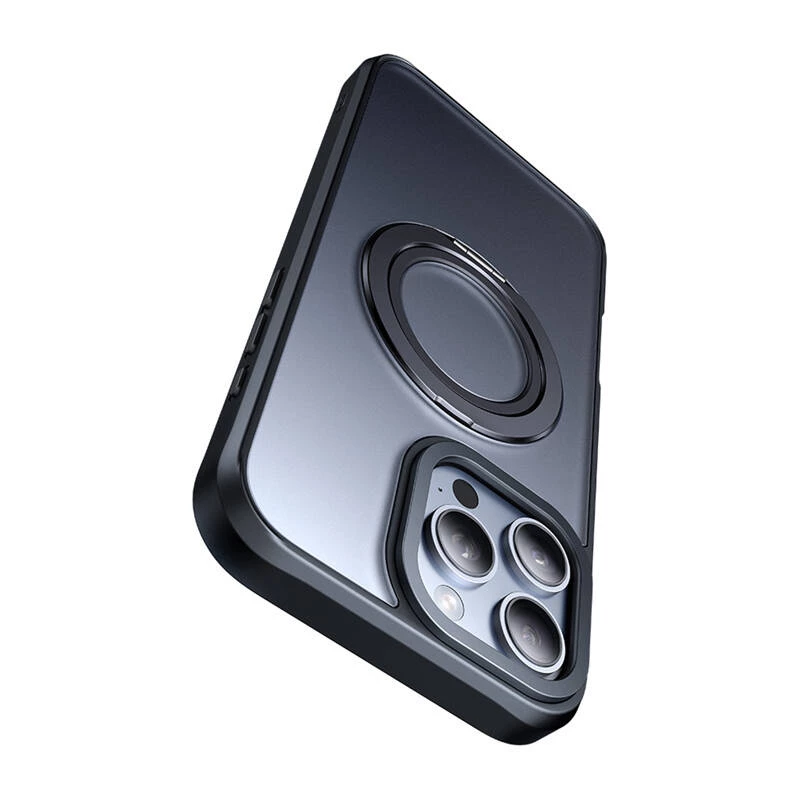 Custodia protettiva McDodo PC-4932 per iPhone 16 Pro con supporto integrato, nero