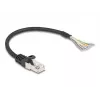Cavo DeLOCK RJ50 connettore maschio su estremità libere S/FTP 0,25 m nero
