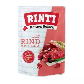 Cibo umido RINTI Kennerfleisch manzo 400 g — monoproteico manzo, alimento completo per cani adulti, 400 g