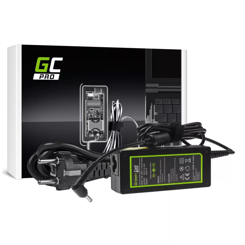 Alimentatore Green Cell AD41P 65W per laptop ASUS, 19V 3,42A, interno, nero
