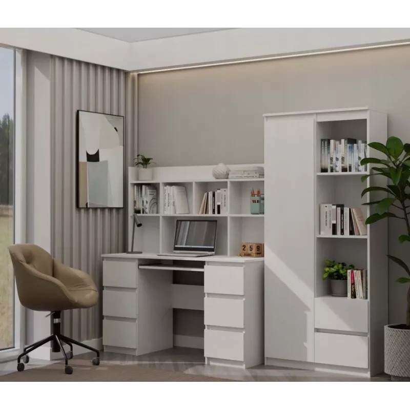 Set scrivania KUBA + elemento di estensione, bianco