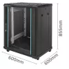Armadio di rete QOLTEC 54518 19 pollici 15U — custodia in acciaio per dispositivi da 19 pollici