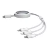 Cavo di ricarica rapida 3in1 Baseus Free2Draw USB-C a USB-C/Lightning/Micro 100W, 1,1m (bianco)