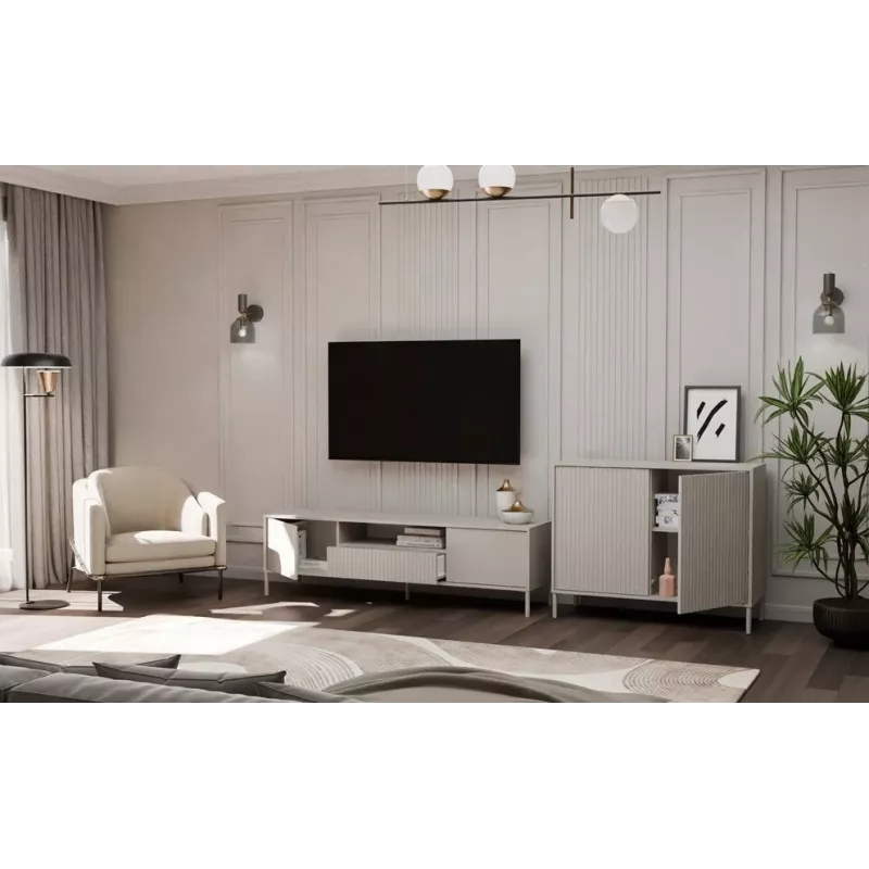 KAMARO 2D comodino stretto, colore cashmere