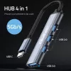 Hub USB QOLTEC 53792, USB-C 3.1 a 4 porte (USB 3.0 x1, USB 2.0 x3)