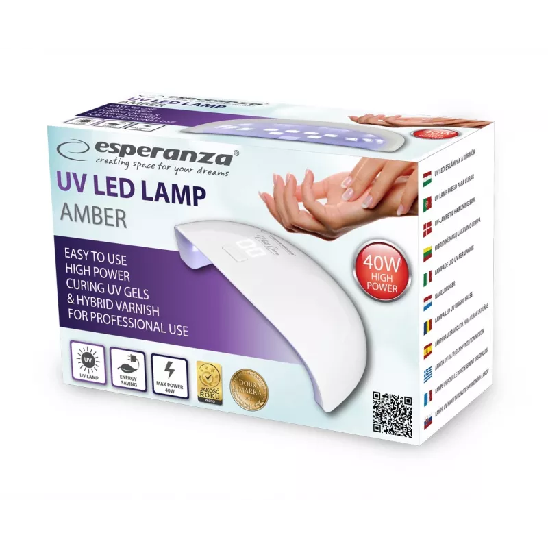 Esperanza EBN009 Amber lampada UV/LED per unghie, 40 W