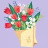 Set colora per numeri Ravensburger CreArt - Quadro bouquet di tulipani, Modello 25518