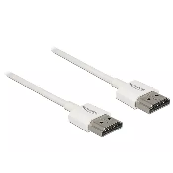 DeLOCK High Speed HDMI with Ethernet - cavo HDMI con Ethernet - HDMI (M) a HDMI (M) - 2,0m - triplo isolamento - bianco - supporto 4K (85137)