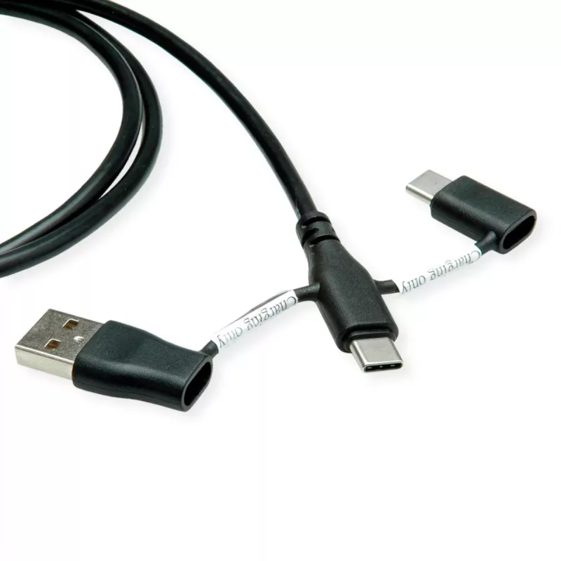 ROLINE cavo USB 2.0 Type-C ST/ST con adattatori di blocco dati A e C - cavo - digitale/dati