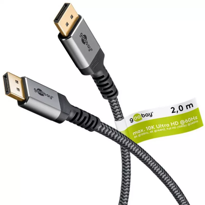 Cavo DisplayPort Goobay 2.0/2.1, 80 Gbit/s | 75685 | DisplayPort su DisplayPort