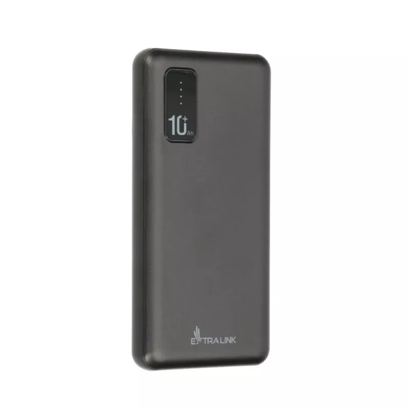 Powerbank Extralink EPB-098B 10000 mAh, LiPo, 2× USB-A + 1× USB-C, nero