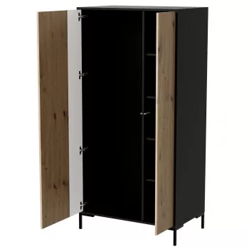 Armadio cama meble Cama v, struttura nera, 4 ripiani, 900×550×1840 mm