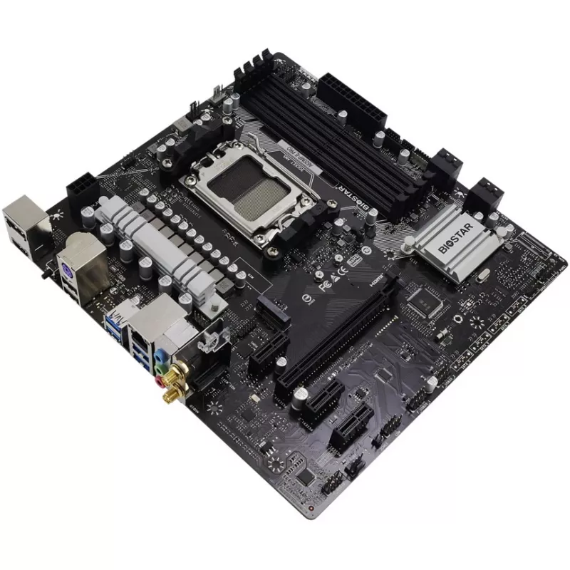 Scheda madre BIOSTAR A620MP-E PRO — AMD A620 microATX, socket AM5, DDR5, 4 DIMM, max. 128 GB, 2,5Gb LAN