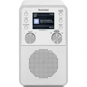 Radio digitale TECHNISAT DigitRadio 317 bianco — ricezione FM e DAB+, design da tavolo compatto